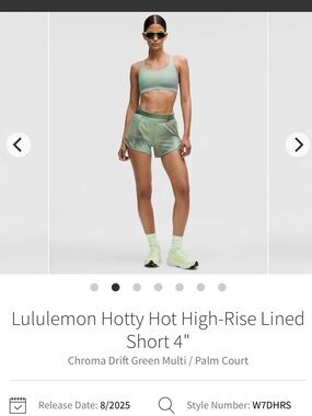 Sz 6 Lululemon High Rise Hotty Hot Shorts, 4” Inseam